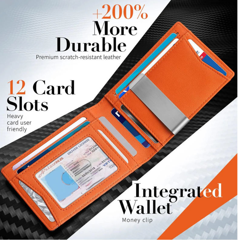 Premium Card Holder RFID - Carbon Fiber and Leather