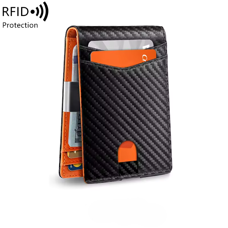Premium Card Holder RFID - Carbon Fiber and Leather